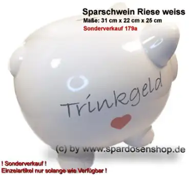 Sparschwein mit Beschriftung Riesen Spardose Nr. 2 Keramik 179a C